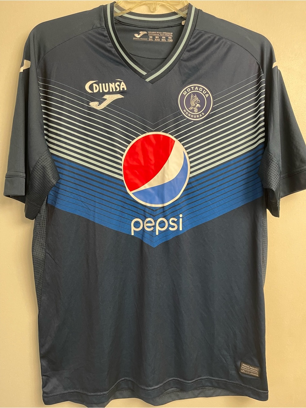 Joma Motagua Navy Blue Men's Soccer Jersey with Pepsi Logo